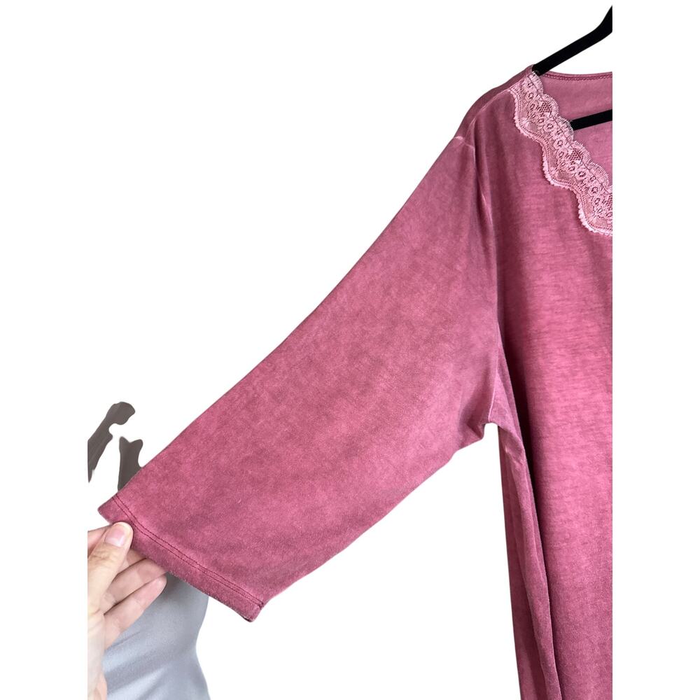 Lane Bryant 3/4 Sleeve Tunic Top Size 26/28 in Mauve - Picture 5 of 7